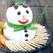 Оригинальная закуска «Сырный снеговик»
