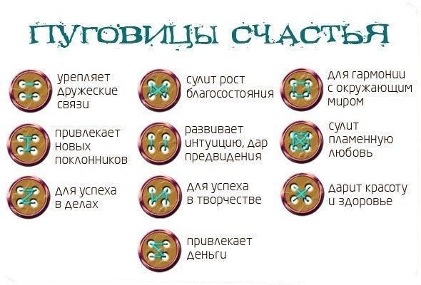 Как пришить пуговицы на счастье